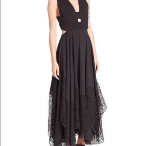 NWT Prose & Poetry - Black Lace Hem Maxi Cutout Dress
